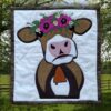 happy brown cow quilt wall hanging kit