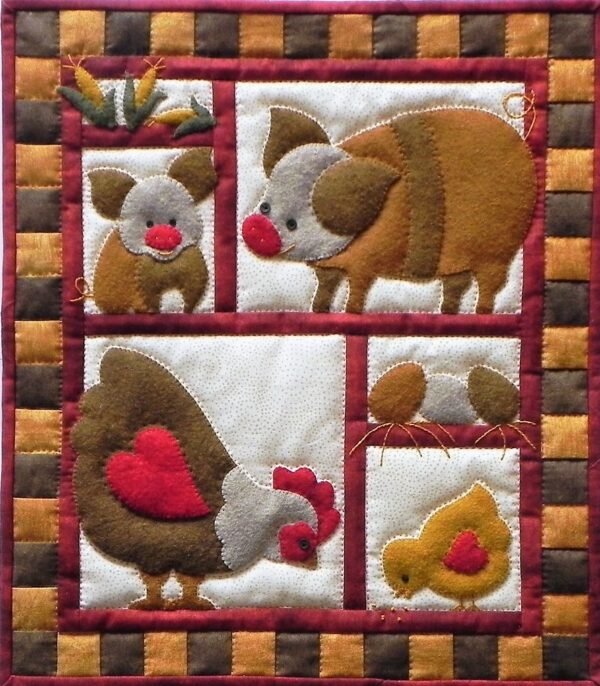 wall hanging ham and eggs quilt kit