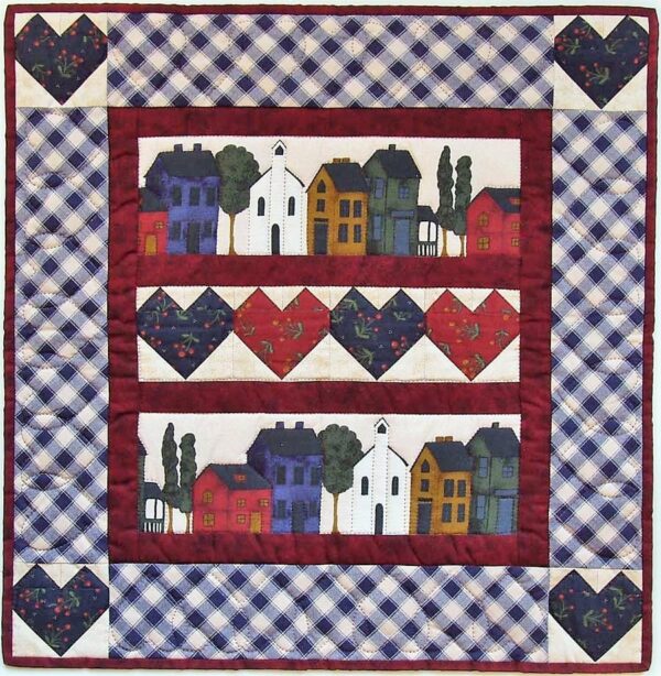 wall hanging hearts and homes quilt kit