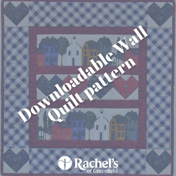 wall quilt pattern with hearts and homes