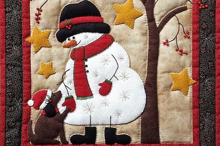 frosty & friend wall hanging quilt kit